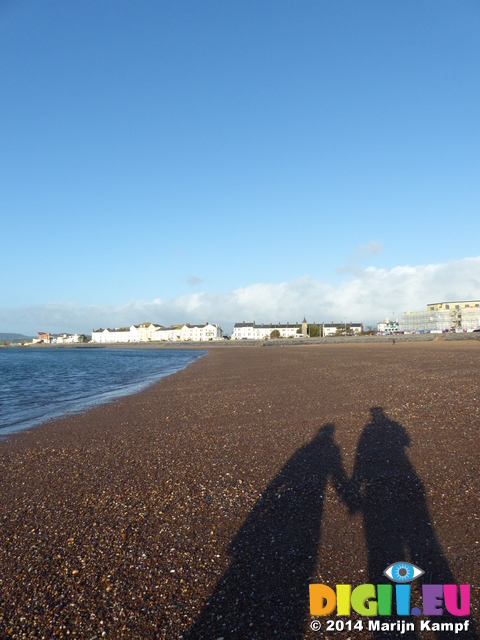 FZ010570 Shadows of Jenni and Marijn on Exmouth beach